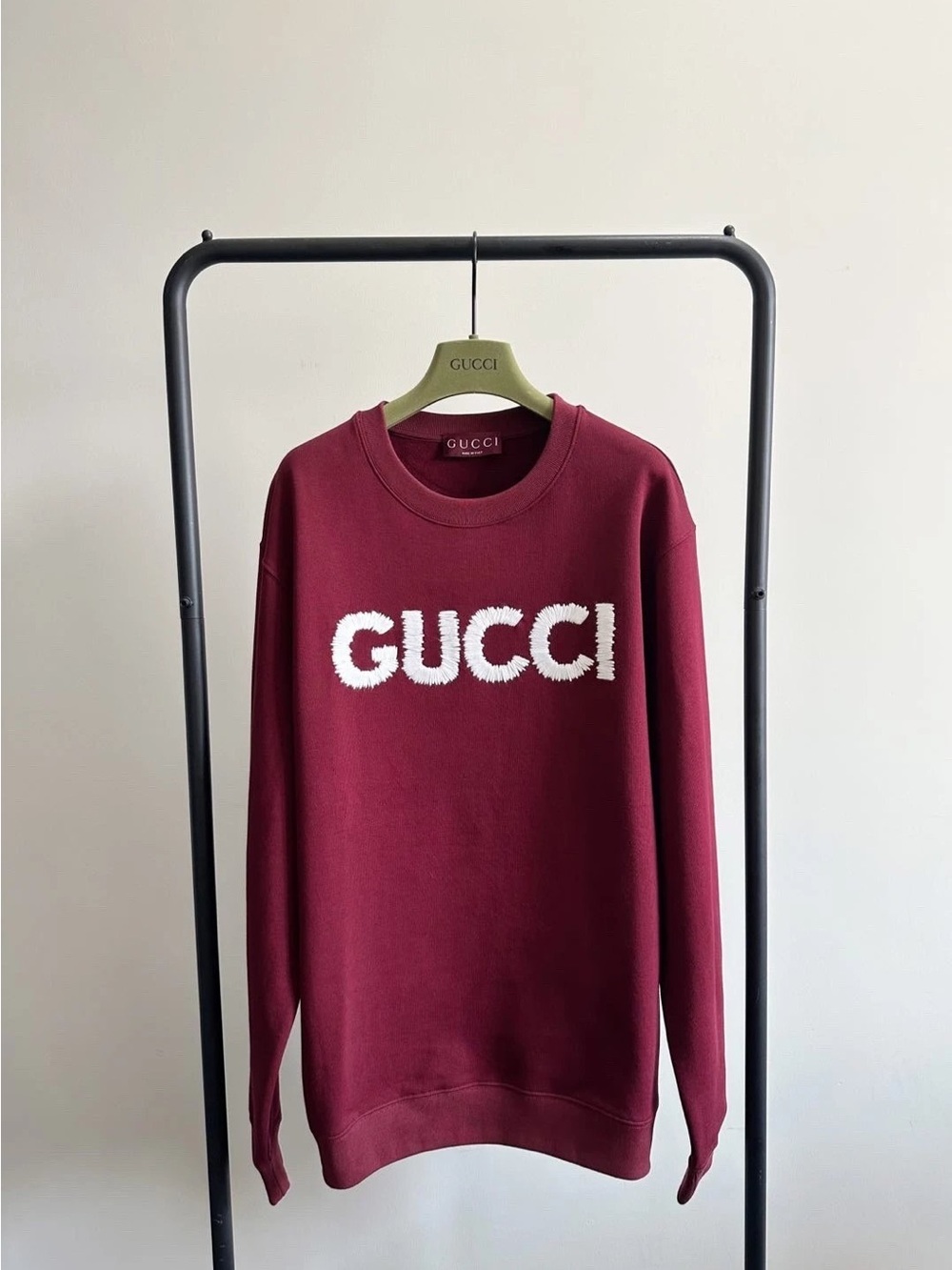 GUCCI, Logo embroidered Cotton Jersey Sweatshirt !